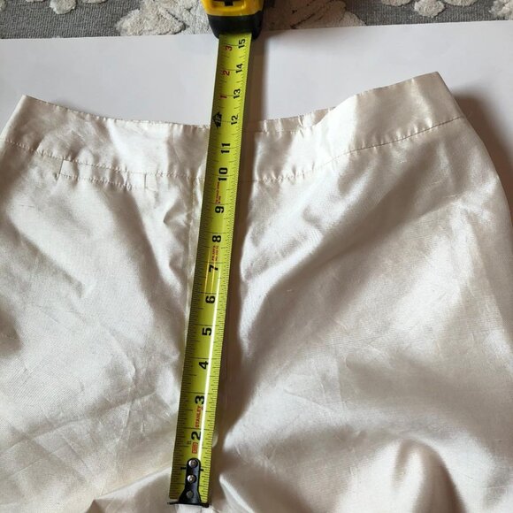 Willi Smith, NWT,100% Silk, lined, straight leg, trouser, Color: Cream, Size: 8 - Picture 9 of 11